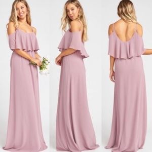 Caitlin Ruffle Maxi Dress Antique Rose Chiffon